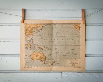 1897 Vintage Oceania Map