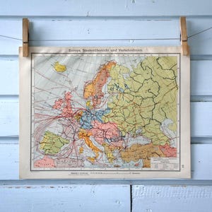 1907 Vintage Map of Europe