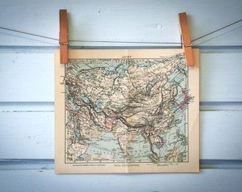 1893 Vintage Map of Asia
