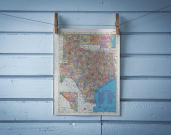 1957 Vintage Map of Texas