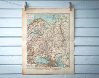 1906 Vintage Map of Russia