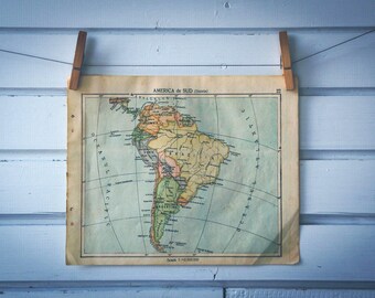 1924 Vintage South America Map