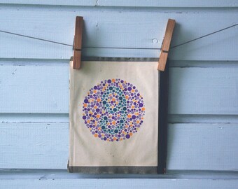 1960 Vintage Number 9 Ishihara Color Test Plate