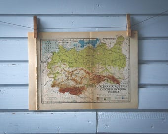 1946 Vintage Central Europe Map
