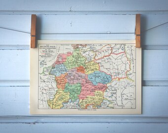 1925 Vintage Germany in the 11th Century Map