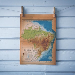 1946 Vintage Map of Brazil