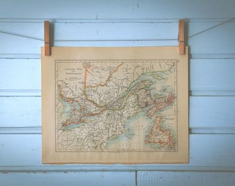 1895 Vintage East Canada Map