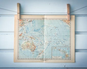 1956 Vintage Oceania Map