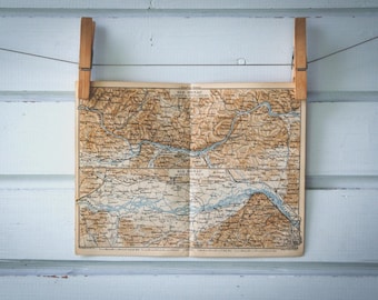 1876 Vintage Map of Danube - Grein-Vienna Section