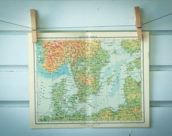 1959 Vintage Map of the Baltics