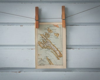 1915 Vintage Island of Rab Map