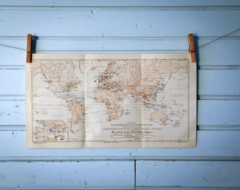 1907 Vintage Maritime Forces World Map