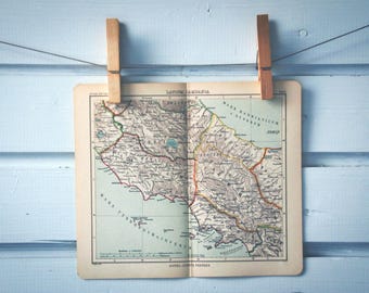 1890 Vintage Map of Central Italy in Classical Antiquity