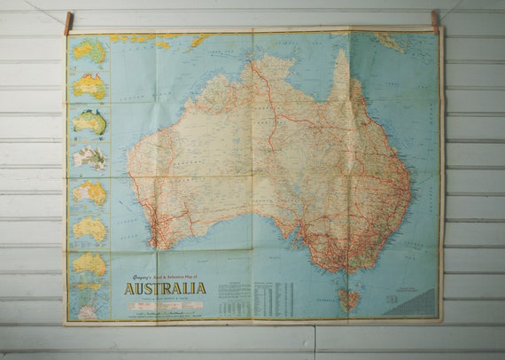 Rare find* 1960s Vintage Australia Map