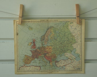 1951 Vintage Map of Europe