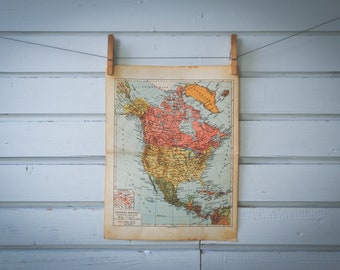 1936 Vintage North America Map