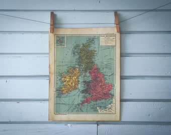 1916 Vintage UK Map