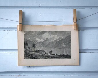 1892 Vintage Moldefjord Lithograph Illustration