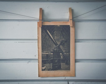1895 Vintage Telescope Lithograph Illustration