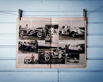 1930 Vintage Paris Concours d'Elegance Illustration