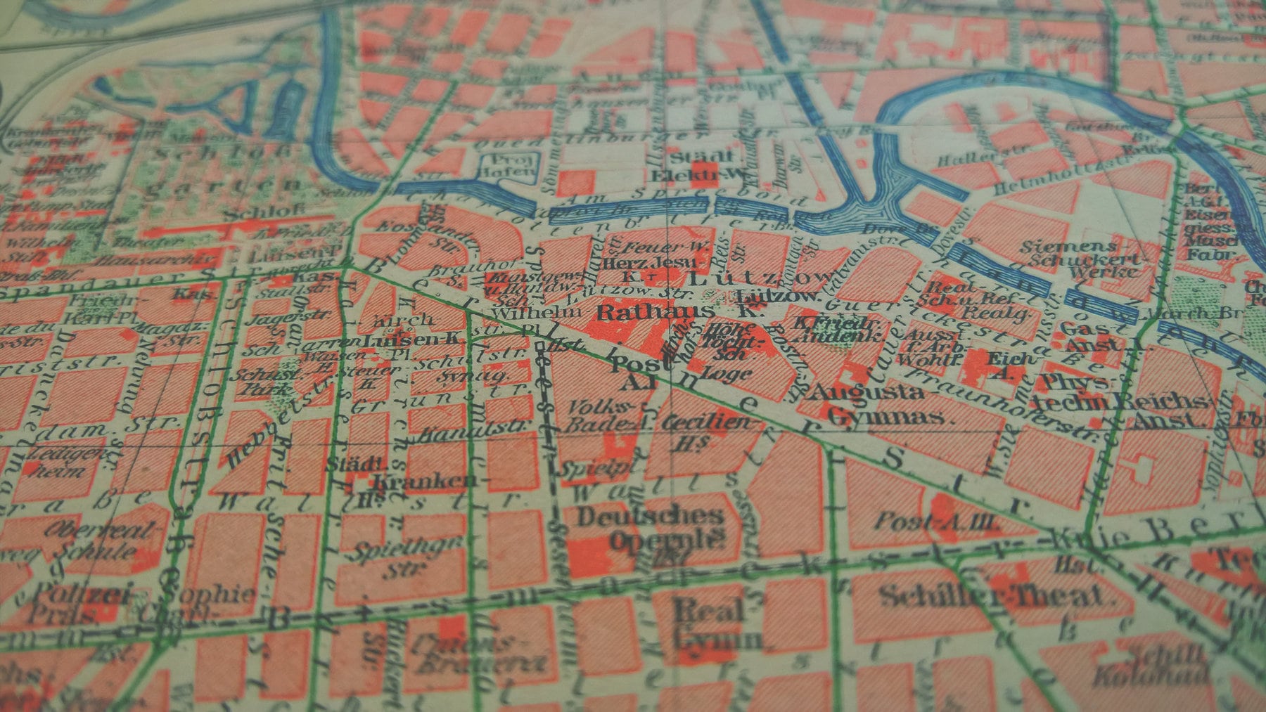 1925 Vintage Map of Charlottenburg