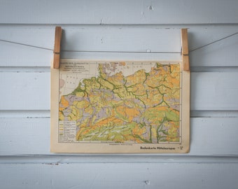 1936 Vintage Central Europe Soil Quality Map