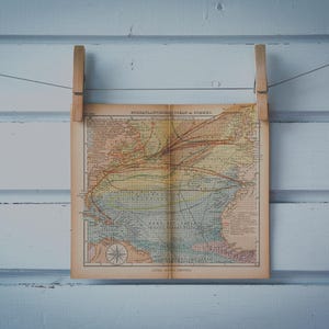 1925 Vintage Karte von Nordatlantik im Sommer