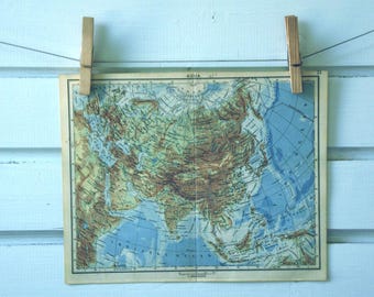 1951 Vintage Map of Asia