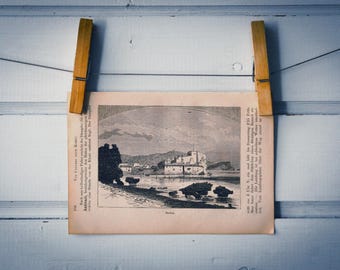 1883 Vintage Budva Lithograph Illustration
