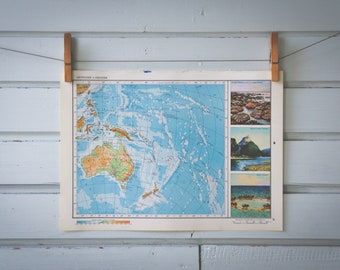1967 Vintage Oceania Map