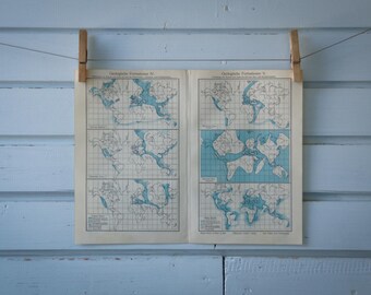 1907 Vintage Geology Formations World Map