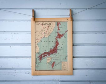 1941 Vintage Map of Japan