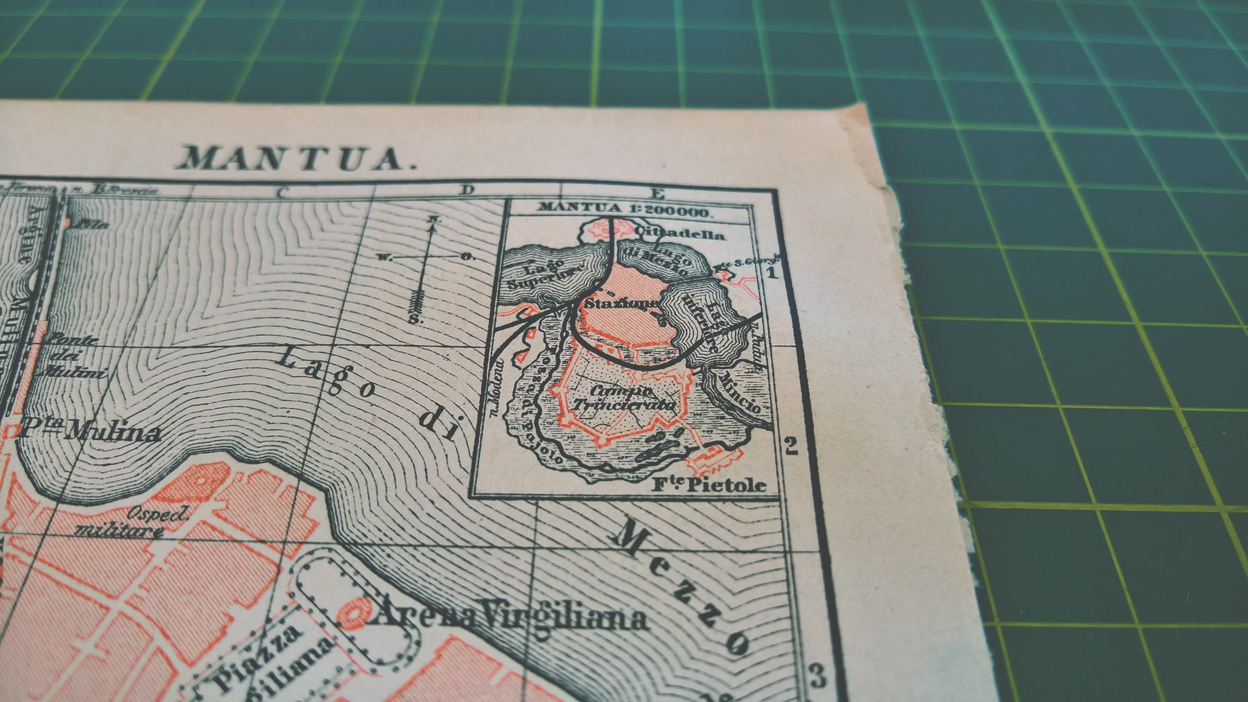 1892 Vintage Map of Mantua