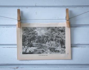 1892 Vintage Spreewald Lithograph Illustration