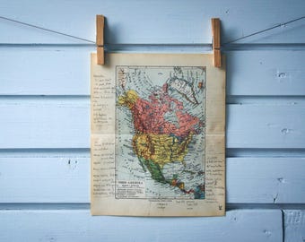 1936 Vintage North America Map