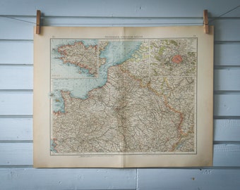 1901 Vintage North France Map