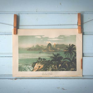 1897 Vintage Rio de Janeiro Chromolithograph Illustration