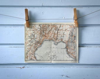 1931 Vintage Lugano Map