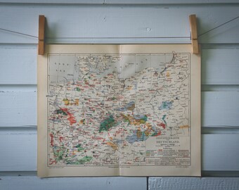 1907 Vintage Industry Map of Germany