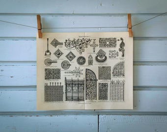 1907 Vintage Blacksmithing Lithograph Illustration