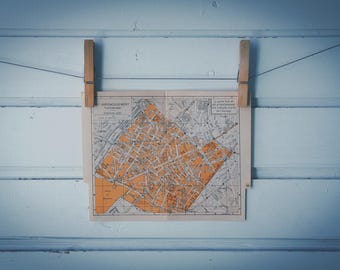 1930s Vintage Vaugirard Arrondissement Map