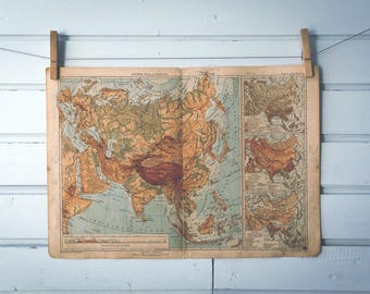 1900s Vintage Map of Asia