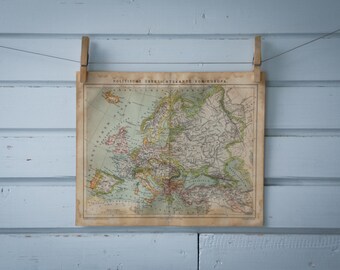 1887 Vintage Map of Europe