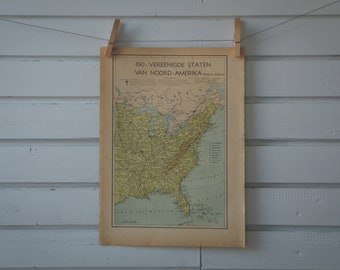 1941 Vintage East USA Map