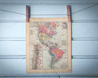 1939 Vintage Map of the Americas