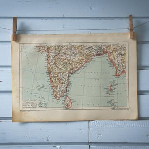 Carte de l'Inde vintage 1904
