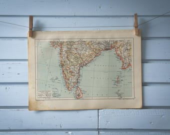 1904 Vintage Map of India