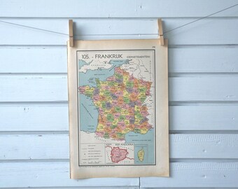 1941 Vintage Map of France