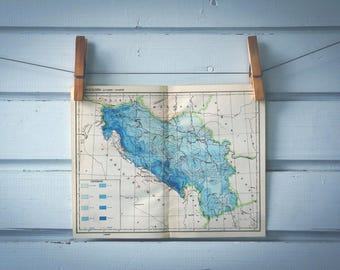 1952 Vintage Yugoslavia Map