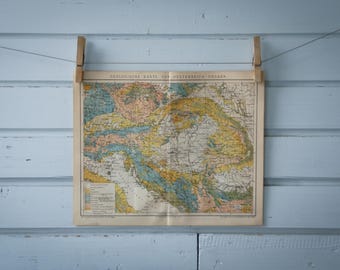 1887 Vintage Austria-Hungary Geology Map